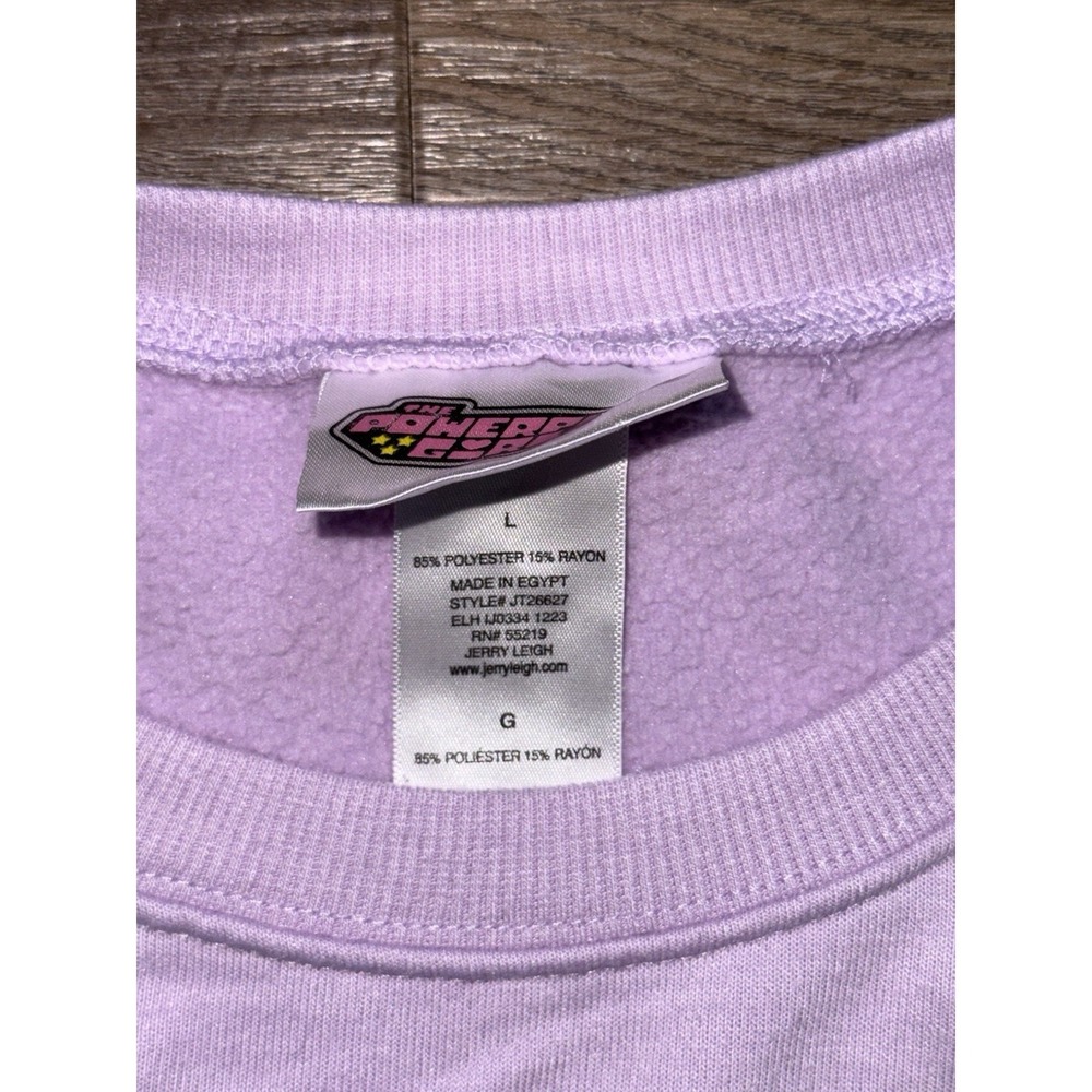 Powerpuff Girls Lavender Purple Embroidered Sweatshirt Women's Large - Picture 5 of 8